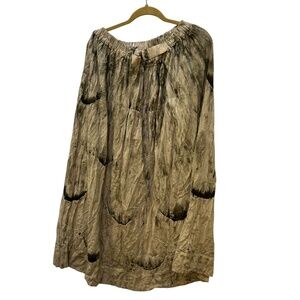issey miyake vintage 90s LIKE NEW taupe dye print full skirt M